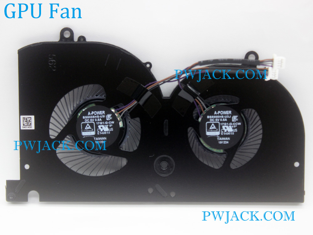 (image for) MS-17G1 MS-17G2 Fan for MSI GS75 Stealth P75 Creator WS75 8SE 8SF 8SG 9SD 9SE 9SF 9SG 9TK 9TL